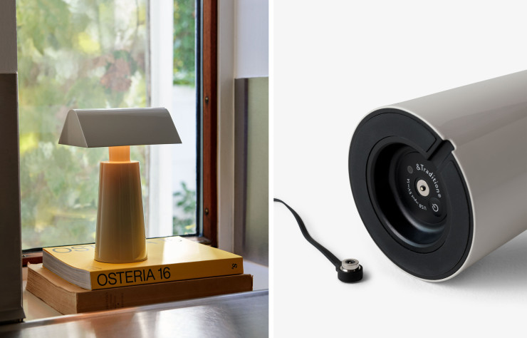 Le branchement USB permet d’emporter la lampe Caret partout avec soi.