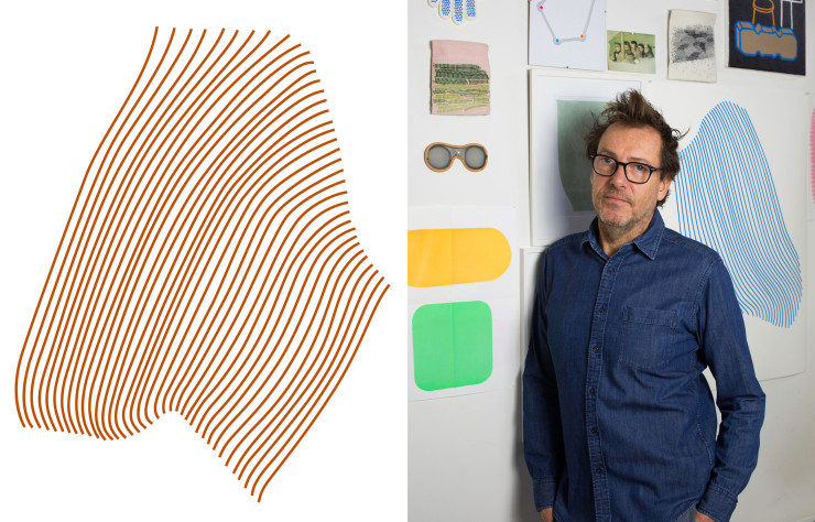 Œuvre de Pierre Charpin et portrait du designer