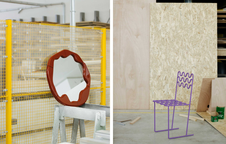Miroir D1 – FE – M 01 par Federica Elmo et chaise D1 – FP – C 01 par Fredrik Paulsen pour Vero