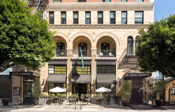 La devanture de l’hôtel Figueroa, à DTLA.