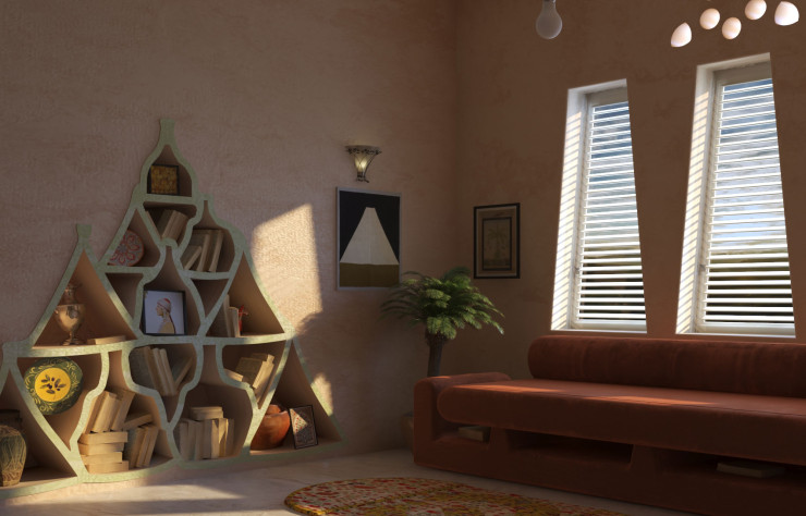 Etagère et sofa Hug par Rejo Studio