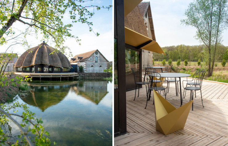 Un style inspiré de la Renaissance, en adéquation avec les châteaux de la région, tranche avec la structure du restaurant Le Grand Chaume.
