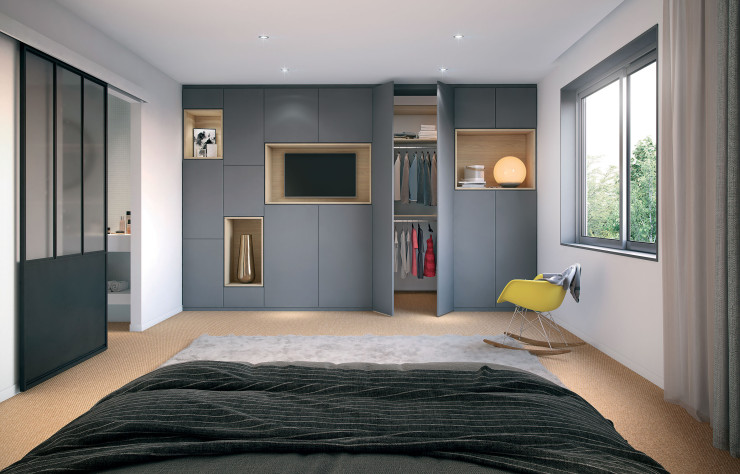 Archea propose notamment des solutions de rangement pour des chambres d’adulte.