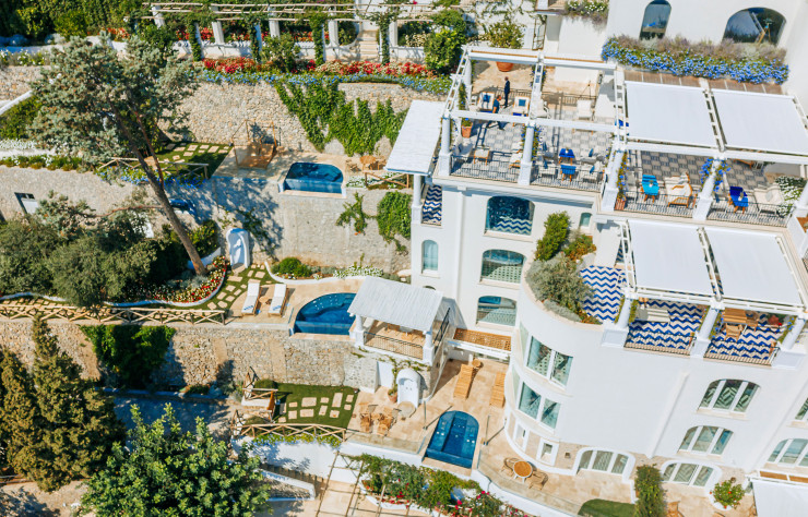 Vue de l’hôtel Borgo Santandrea Côte Amalfitaine, Italie.