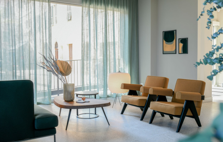 Vue du hall de l’hôtel Windsor, Ligurie, Italie.