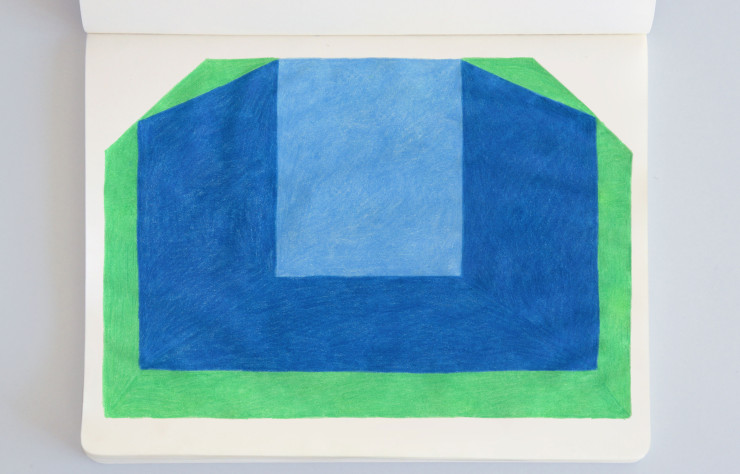 Esquisse de Joachim Jirou-Najou, scénographe de l’exposition Intérieurs Modernes