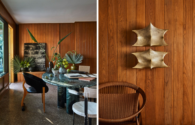 La designer s’est inspirée du style moderniste de l’architecte Rudolph Schindler, qui a dessiné la maison.