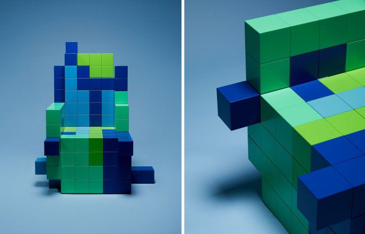 Les architectes et designers Sam Buckley et Anthony Authié ont imaginé pour « Design Capsule » cinq meubles virtuels et la chaise Hexominoes.
