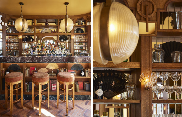 Le bar du restaurant possède sa propre identité, plus solaire.