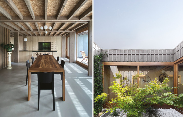Le trophée Extensions et Réhabilitation Archinovo 2022 va au projet Gujan, de l’agence Jaq, un pavillon des années 70 qui réutilise le plus possible de matériaux d’origine. Un nouveau volume pour les pièces de jour a été créé en bois lamellé-collé.