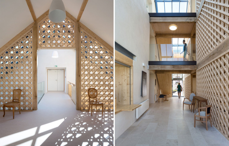 L’édition 2022 du prix national de la Construction bois récompense, dans la catégorie Bâtiment public ou tertiaire, le collectif Studiolada Architectes pour cette maison de santé à Liffol-le-Grand, dans les Vosges, construite dans une ancienne caserne de pompiers, avec des essences locales (chêne, douglas et épicéa) et des matériaux biosourcés (isolants en fibre de bois notamment). De grands claustras en lattes d’épicéa séparent la salle d’attente du hall. L’architecture fait le lien avec le « Siège de Liffol », une indication géographique certifiant des produits manufacturés fabriqués à partir de matériaux locaux.