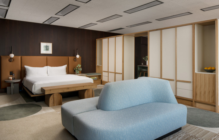 L’une des chambres de l’hôtel Marcel.