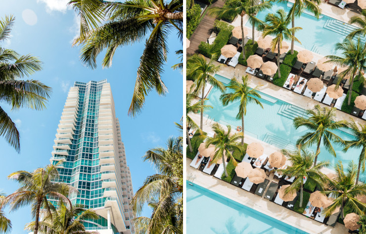 Vue de l’hôtel Setai et de ses trois piscines