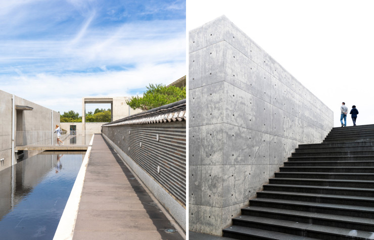 Mur-hommage à l’architecture traditionnelle coréenne (à droite), miroirs d’eau, perspectives à angles droits, trouées de vides et de lumière… le Bonte Museum, signé lui aussi Tadao Ando, est un écrin de rêve à l’intérieur duquel s’expose une riche collection d’art patrimonial coréen.