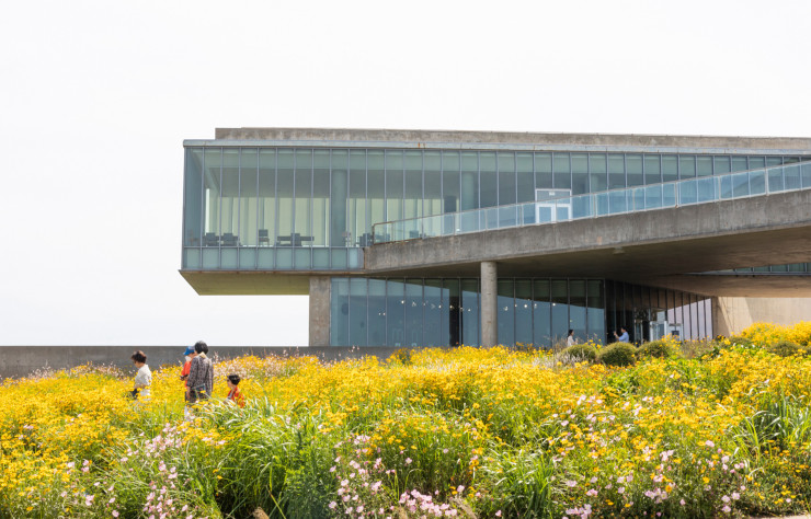 Sur la péninsule de Seopjikoji, Finistère est de l’île, Tadao Ando a érigé un édifice cubiste et déstructuré tout en restant fidèle à ses alliages si fameux de béton et de verre. Cette Glass House héberge un restaurant qui, côté face, s’ouvre en deux ailes sur un merveilleux jardin pentu descendant vers la mer.