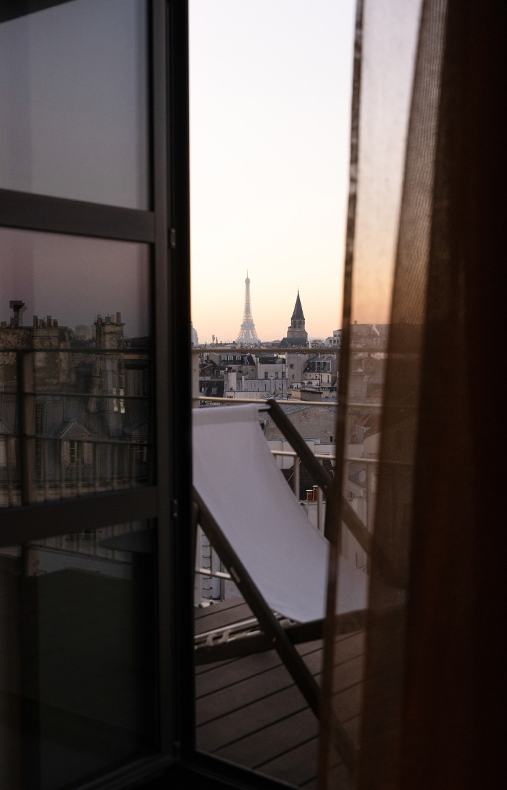La vue qu’offre une chambre de l’hôtel Dames Des Arts.