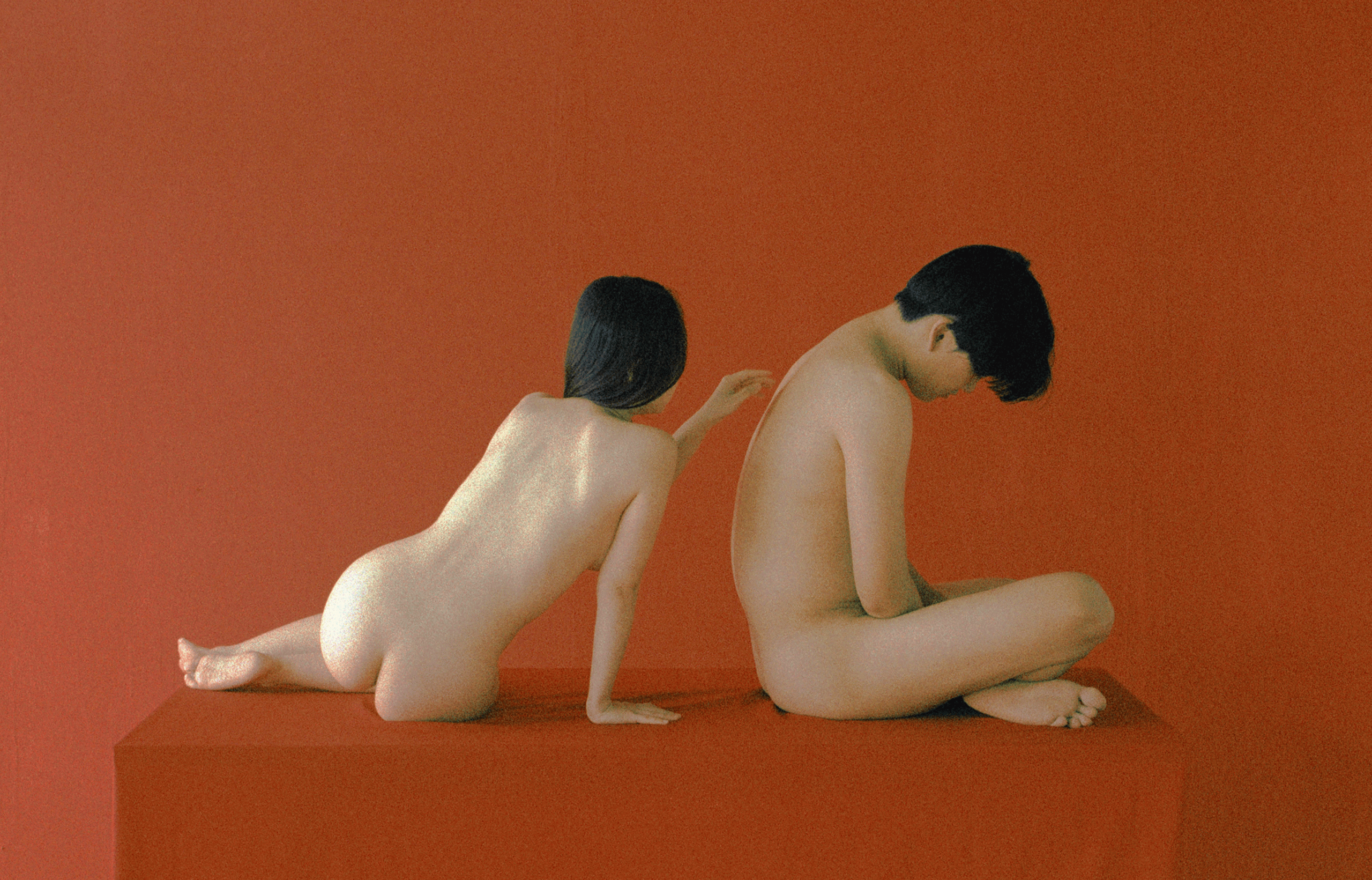 La série « Woman and Man » joue sur la représentation des relations entre hommes et femmes en proposant des décors et des poses qui évoquent tout autant les grands thèmes de la peinture que ses aspects formels.