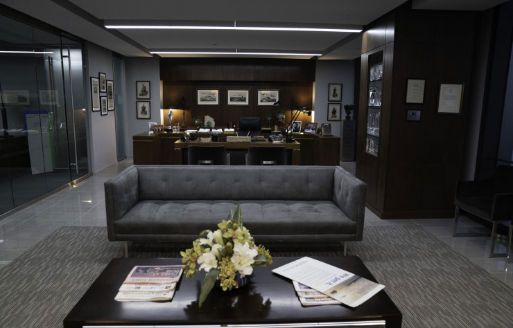 Bureau Waystar Royco WTC NY dans Succession