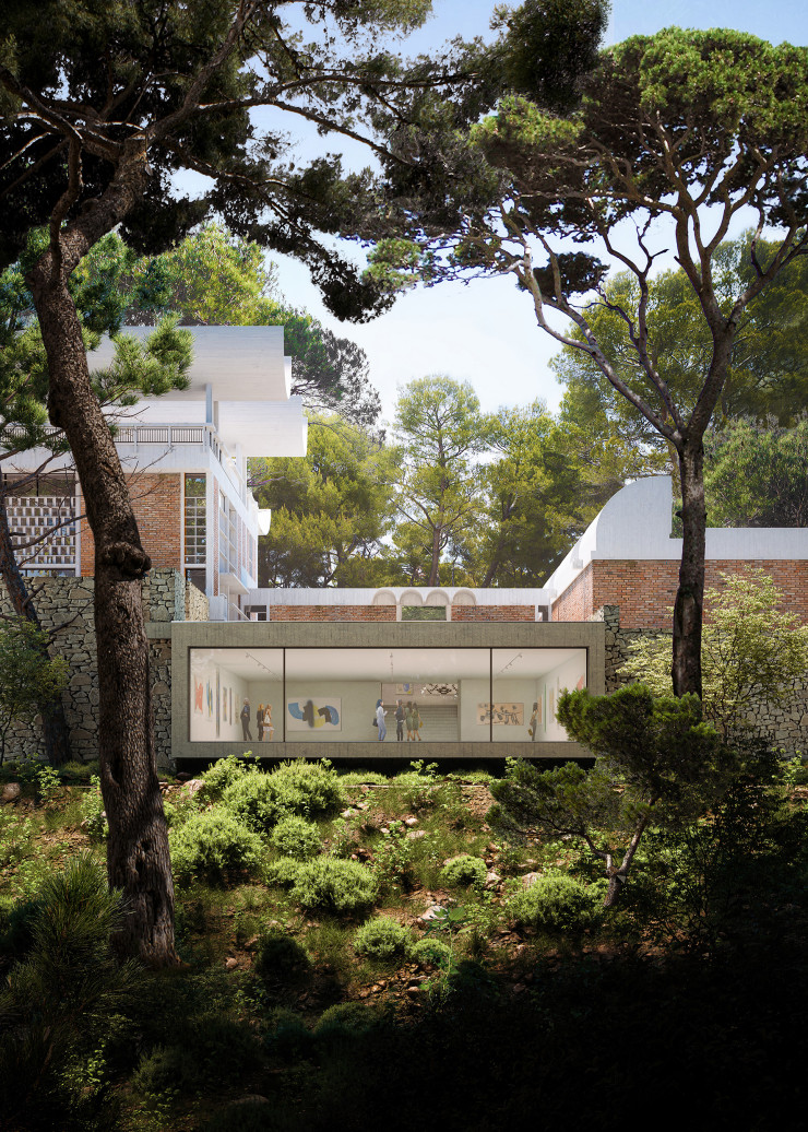 Le bâtiment rénové s’est enrichi d’une nouvelle salle d’exposition sous la cour Giacometti.