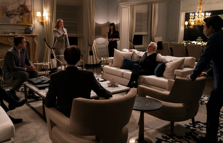 Succession saison 3 épisode 6. La famille Roy presqu’au complet chez le patriarche.