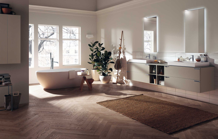 Le modèle Aquo allie esthétique minimaliste contemporaine et solutions créatives pour laisser place à l’imagination.
