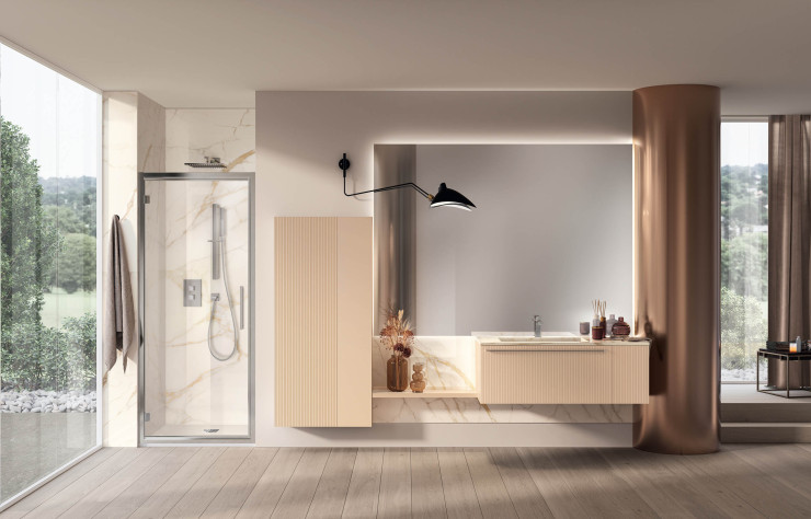 Salle de bain Aquo, atmosphères chaleureuses et raffinées.