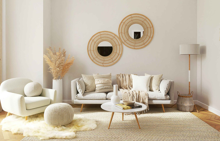 Idées de décoration murale pour un salon cocooning chic
