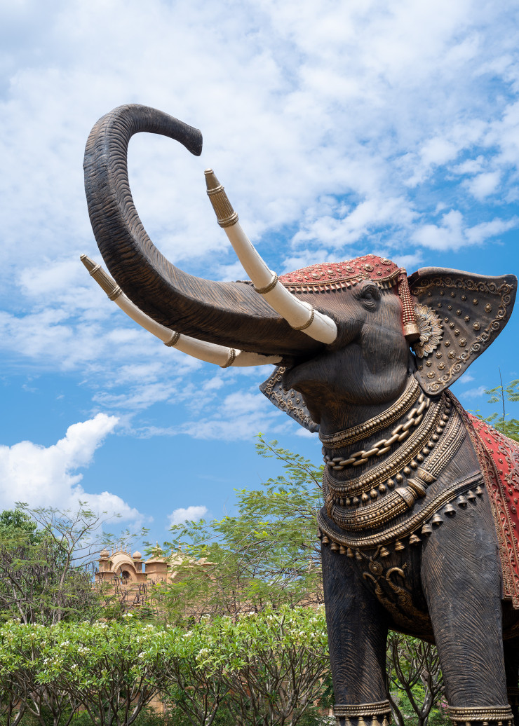 Un éléphant grandeur nature chez ND’s Studios.