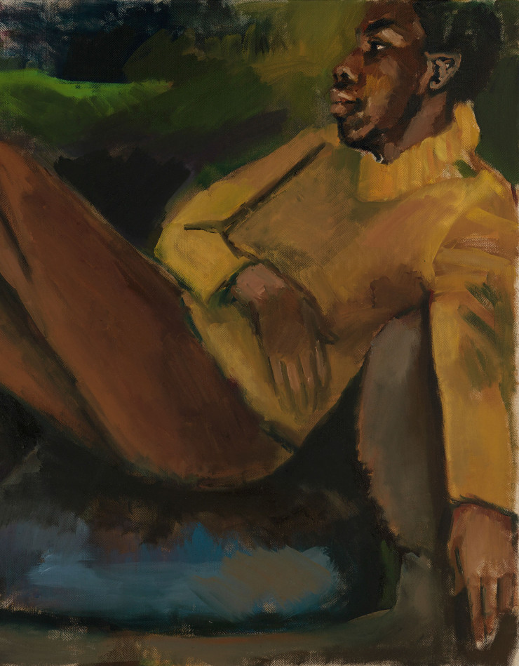 Huile sur toile Divino Reposo (Repos divin) (2021).