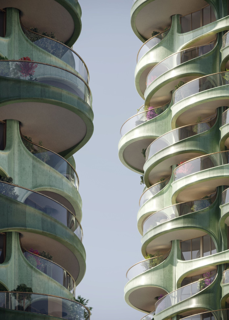 L’agence anglaise Heatherwick Studio a conçu un projet immobilier composé de deux tours jumelles dans lesquelles il est prévu d’aménager 387 appartements. La hauteur : un bon moyen de densifier la ville tout en préservant l’espace au sol et la configuration des rues, mais aussi certaines lignes de fuite dessinant des cadrages sur l’océan ou les montagnes.