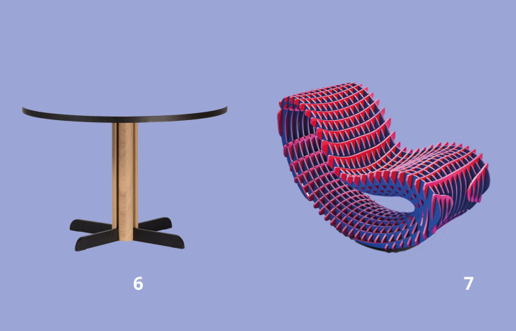 La table Toucan et le fauteuil Oh Void.