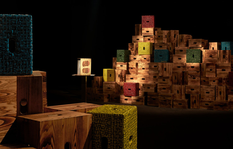 L’installation de Bottega Veneta pendant la Milan Design Week 2024.