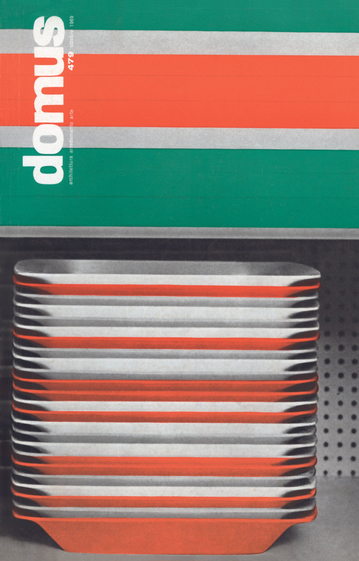 Détail de la cuisine DF 2000 de Michel Buffet en couverture du numéro d’octobre 1969 du magazine Domus.