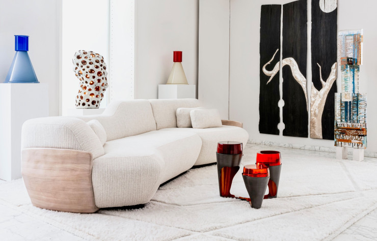 Le sofa Sweet Wood de Bismut & Bismut. © Edouard Auffray