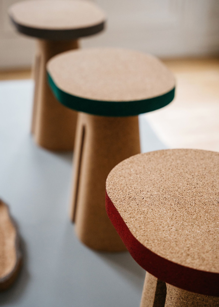 Tabouret Détour en liège de la collection « Les Mille et Une Nuits » (Maison Matisse, 2023).