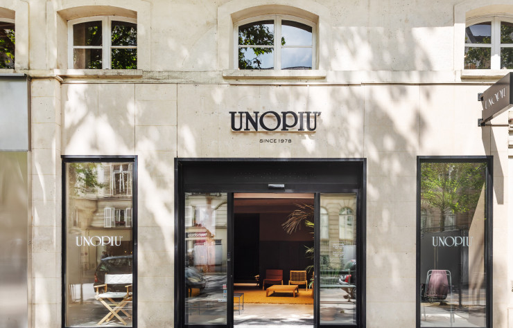 La façade du showroom revisité de Unopiù.