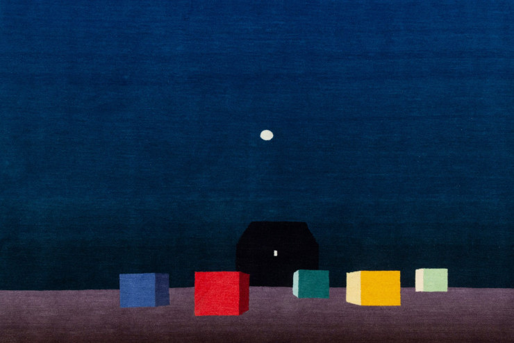 Le Tapis Wozzeck (Carpet Society) qui reproduit, nuances comprises, la peinture préparatoire de Richard Peduzzi pour le décor de l’opéra d’Alban Berg, mis en scène par Patrice Chéreau en 1992.